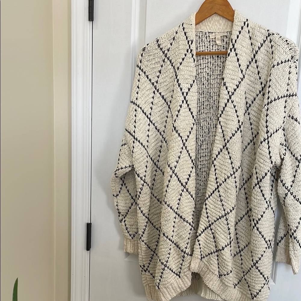 Eileen Fisher Cream and Black Sweater